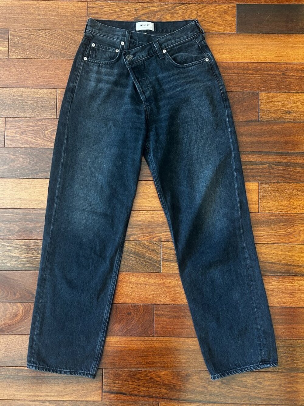 AGOLDE Criss Cross Black Jeans Women’s 25 Relaxed Straight Leg Denim